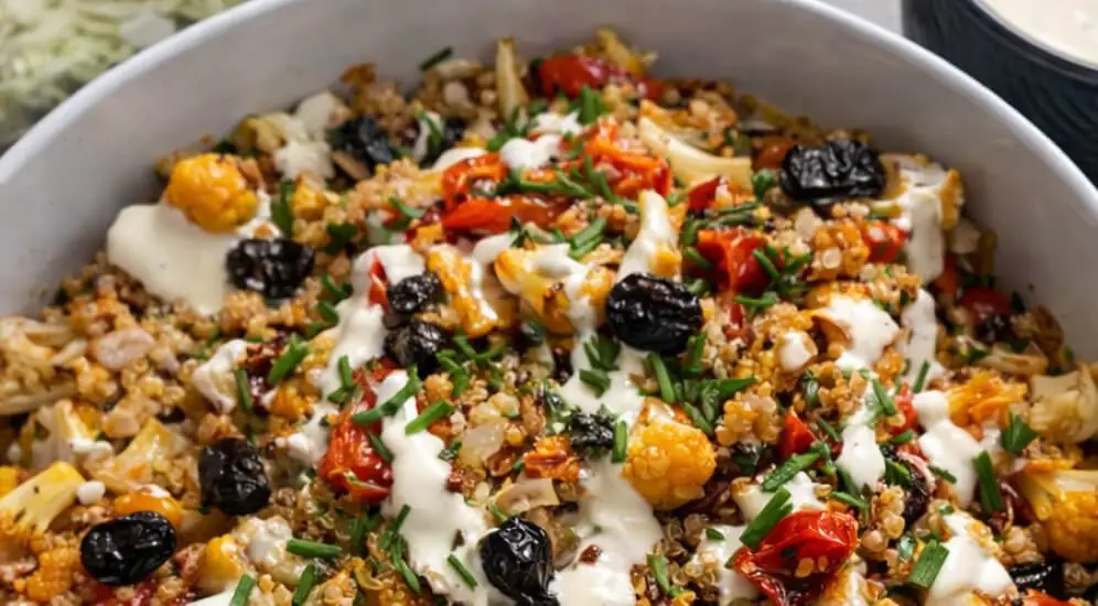 סלט כרובית קלויה עם כרוב וגמבה